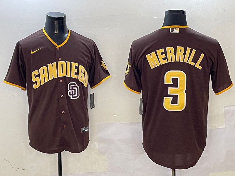 Men San Diego Padres #3 Merrill Brown Game 2025 Nike MLB Jersey style 8